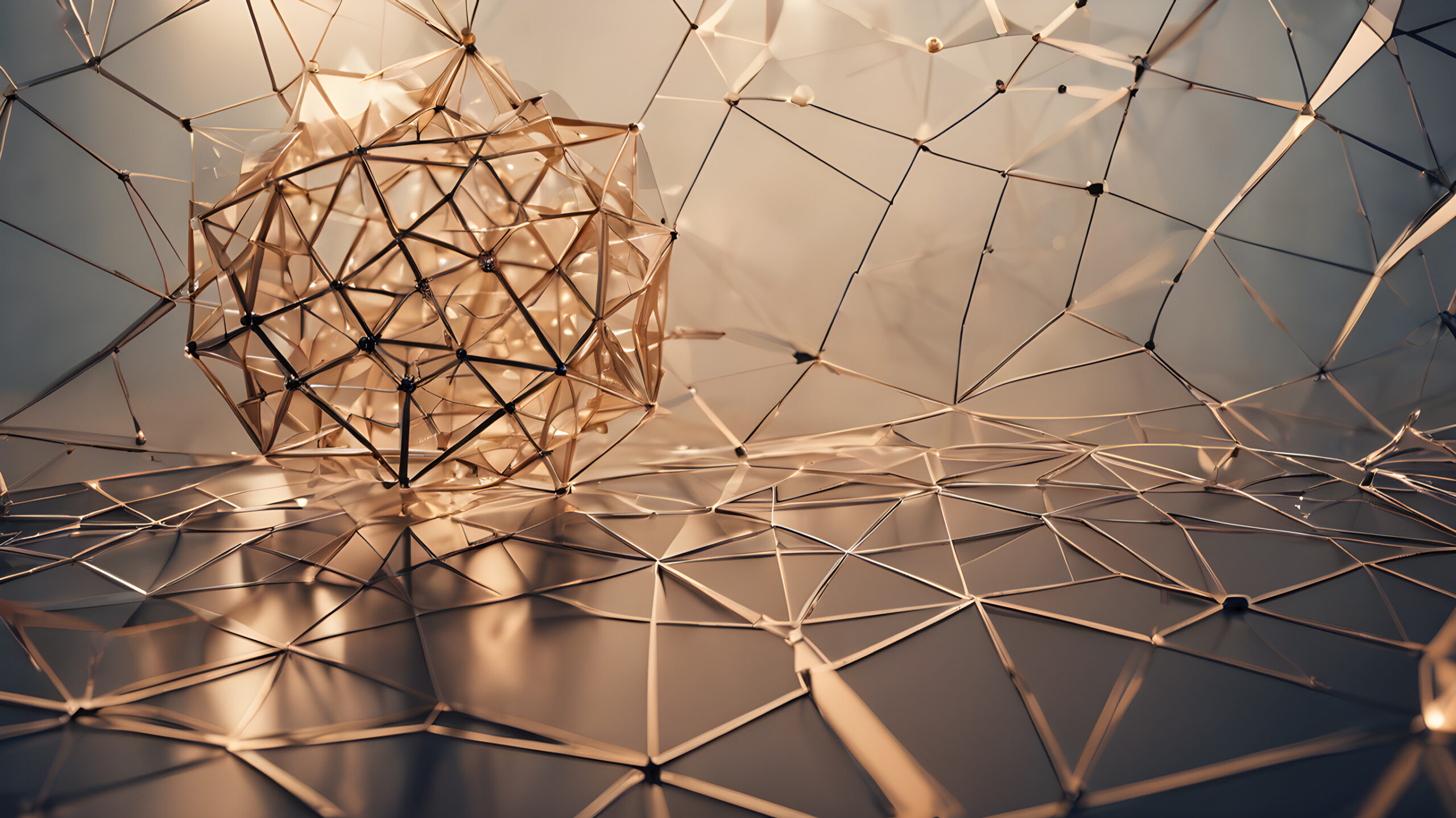 Abstract wireframe with geometric mesh – symbol for data and technology